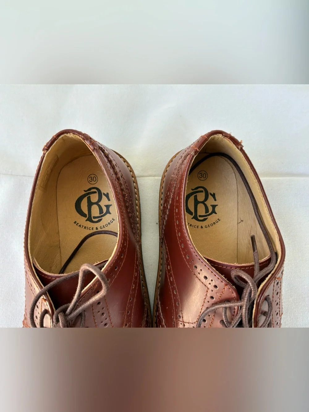 Beatrice & George Brown Oxford Shoes Youth Size 30 / US Size 12 New !!